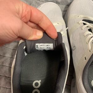 On running shoes. Size 11 and no box.